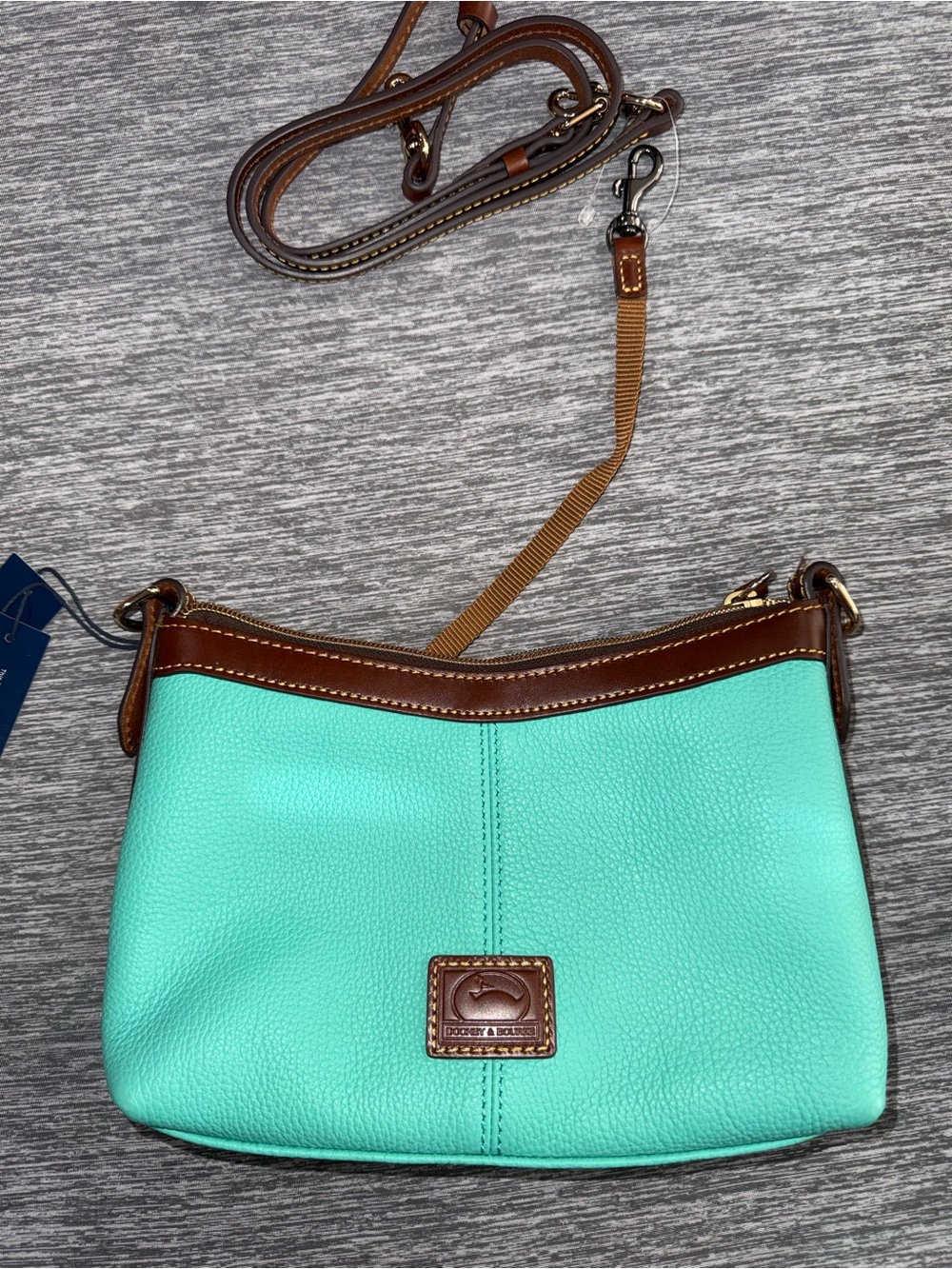 Dooney & Bourke Crossbody Pouch Jade Turquoise Pebbled Leather